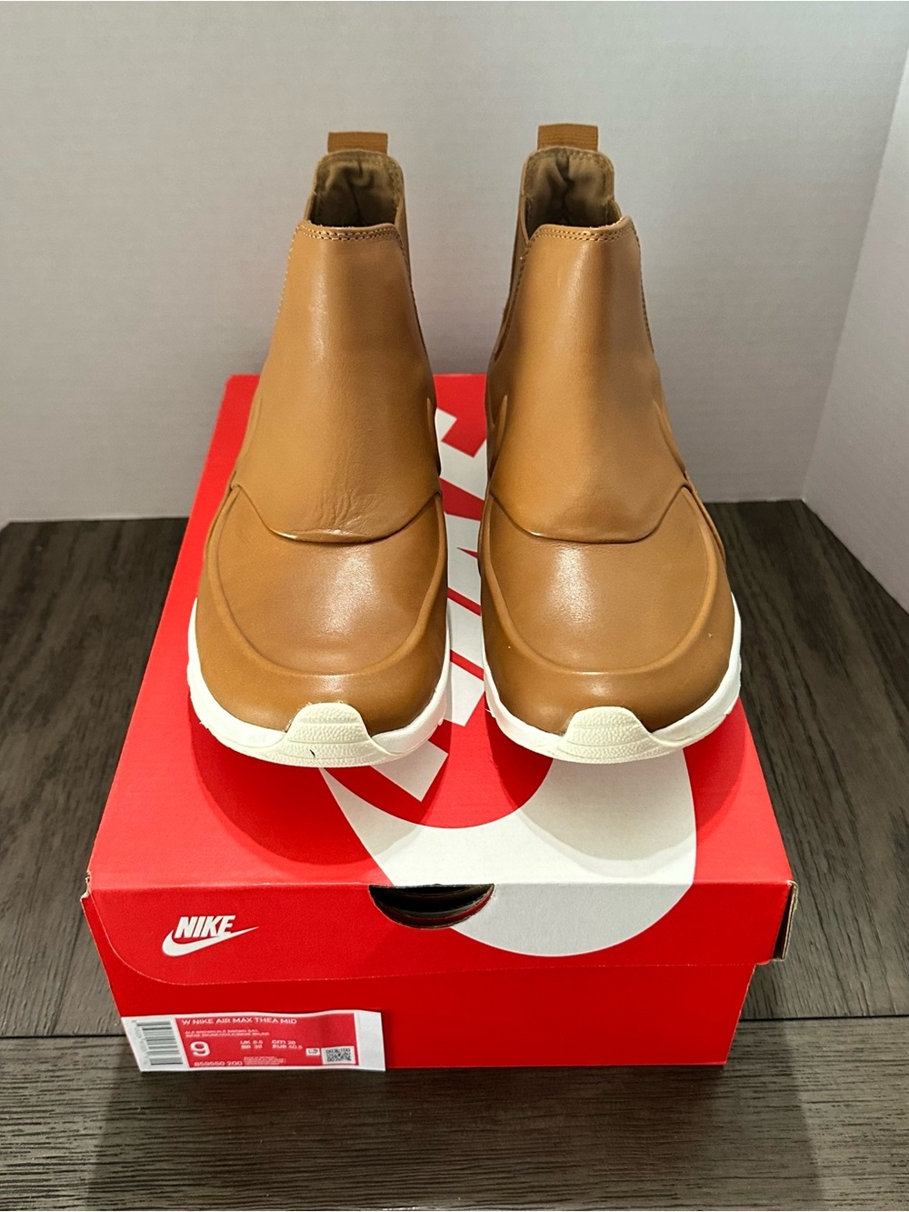 Nike Women’s Slip-On Ankle Booties in Tan and White